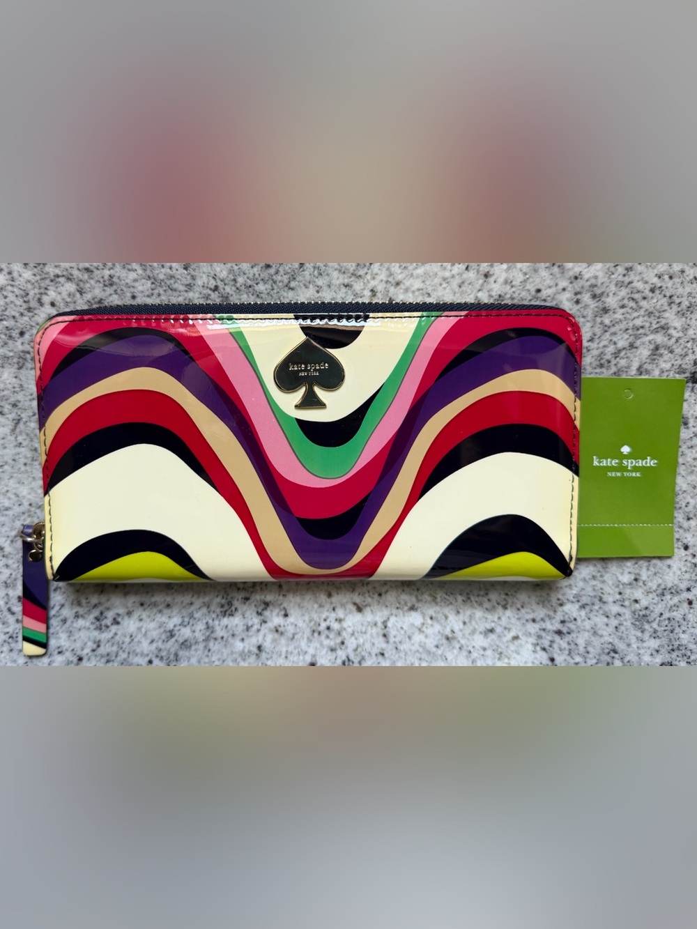 Kate Spade Multicolor Wave Call Your Mom Lacey First Prize Zip-Around Wallet